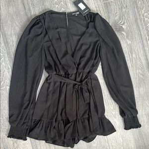 Black Long Sleeve Romper